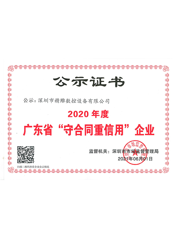 2020年度广东省“守合同重信用”企业